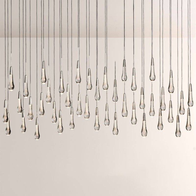 Rain Glass Soltaire Linear Chandelier
