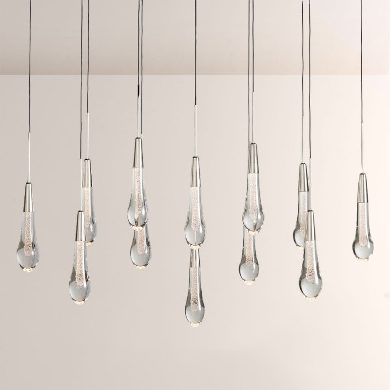 Rain Glass Soltaire Linear Chandelier