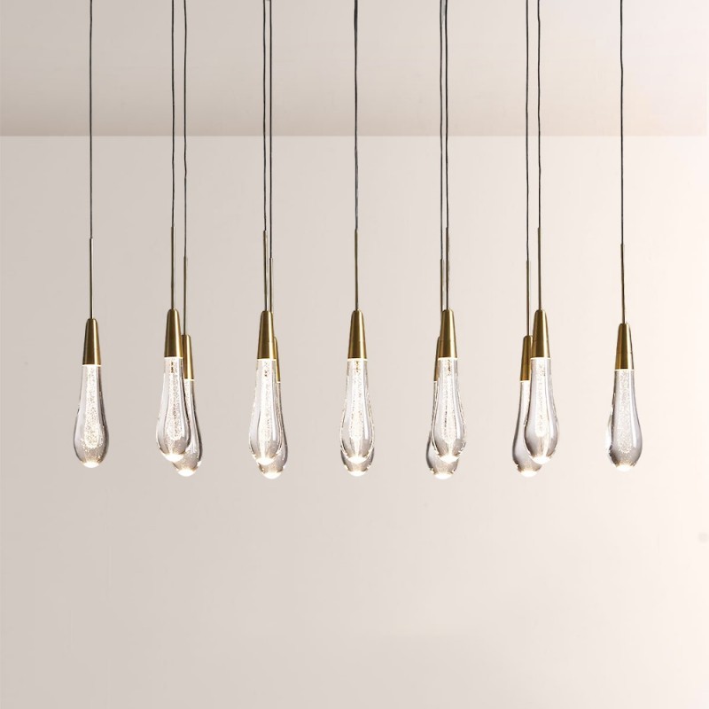 Rain Glass Soltaire Linear Chandelier