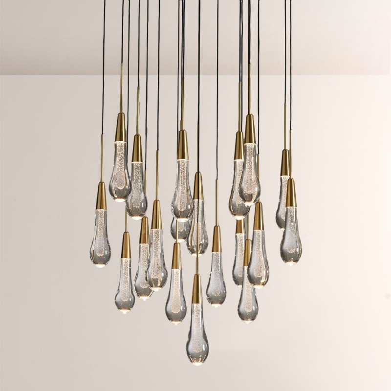 Rain Glass Soltaire Round Chandelier