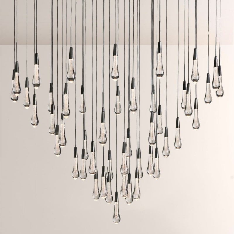 Rain Glass Soltaire Round Chandelier