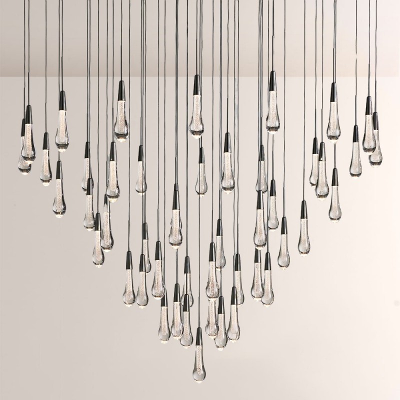 Rain Glass Soltaire Round Chandelier