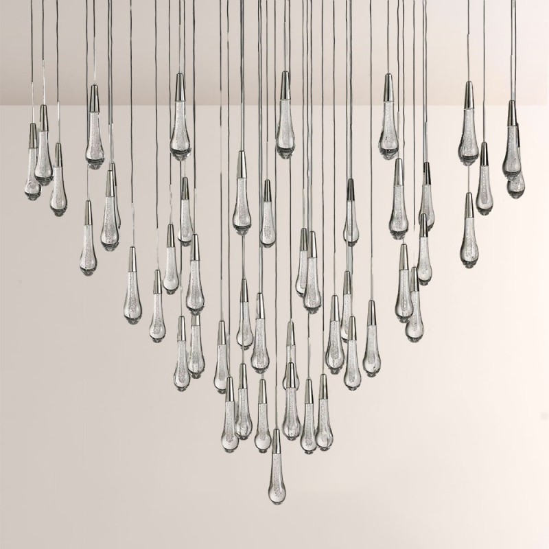 Rain Glass Soltaire Round Chandelier
