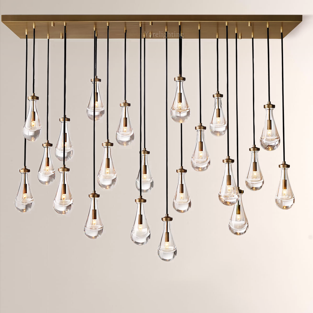 Raindrop Rectangle Chandelier 72"
