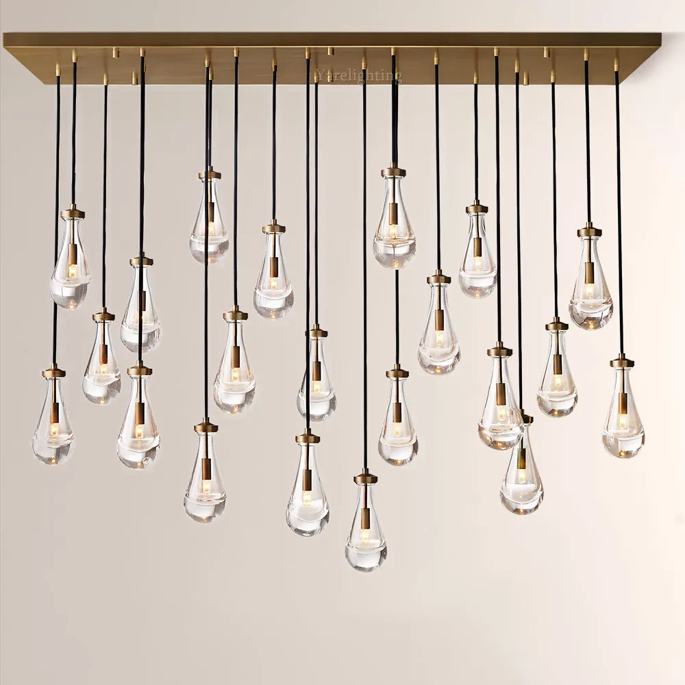 Raindrop Rectangle Chandelier 72"