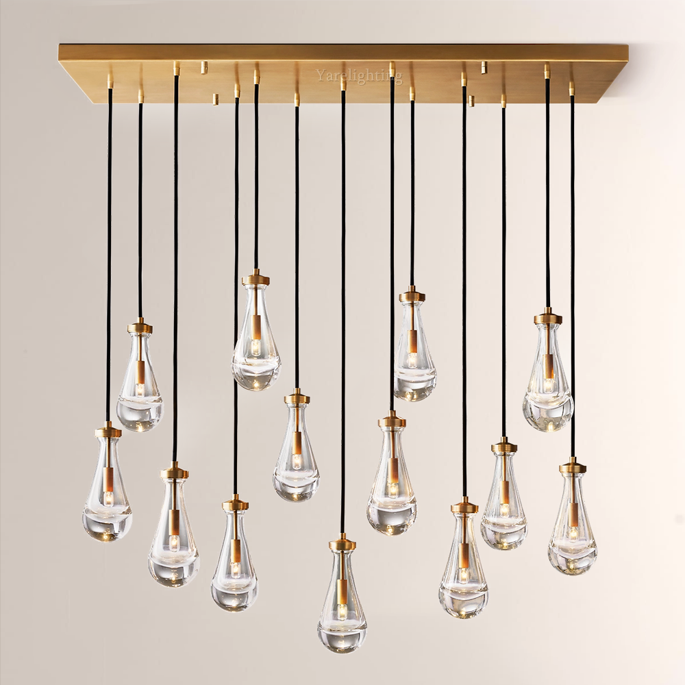 Raindrop Rectangle Chandelier 54"
