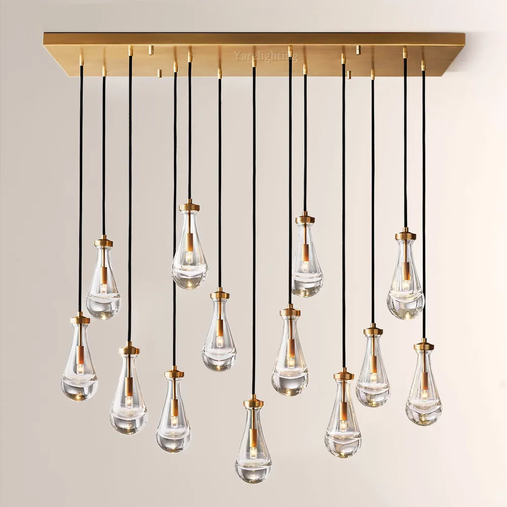 Raindrop Rectangle Chandelier 54"
