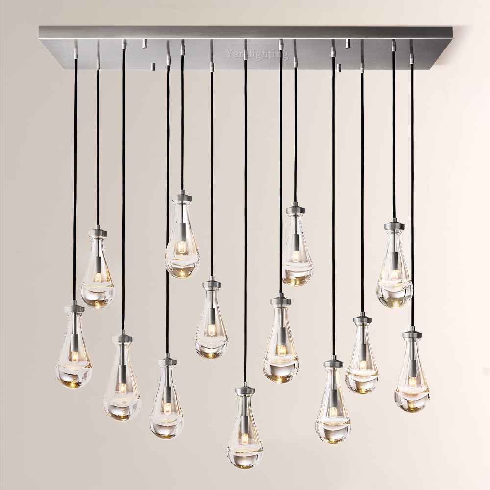 Raindrop Rectangle Chandelier 54"