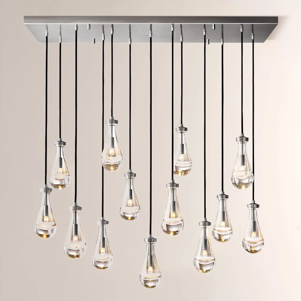 Raindrop Rectangle Chandelier 54"
