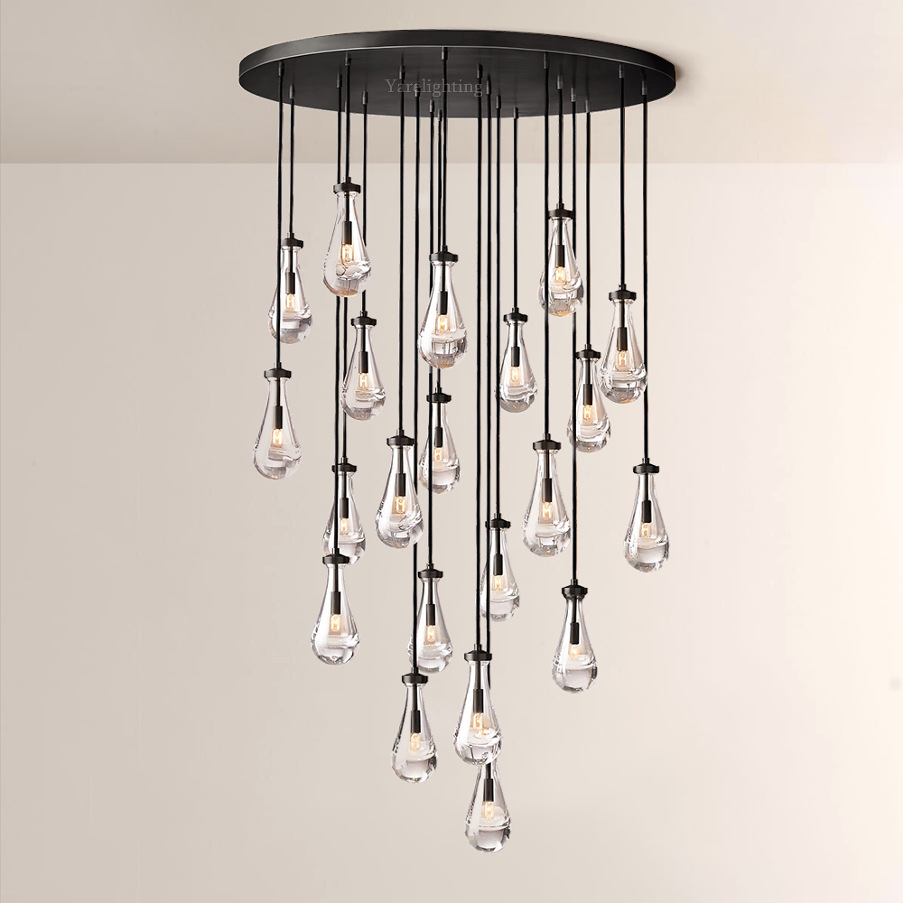 Raindrop Round Chandelier Light 47"