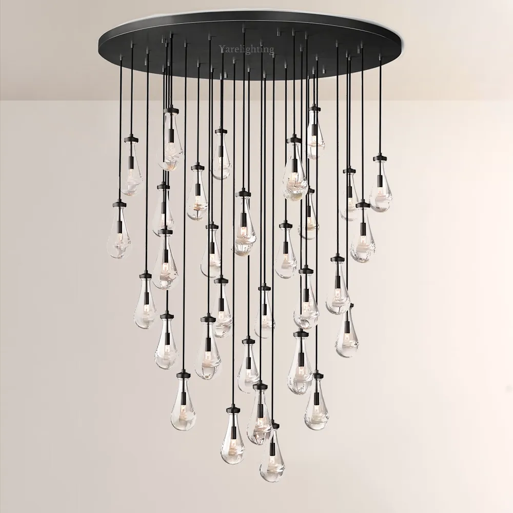 Raindrop Round Chandelier Light 60"