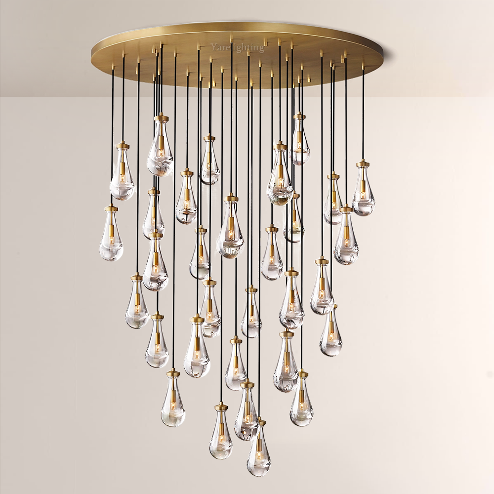 Raindrop Round Chandelier Light 60"