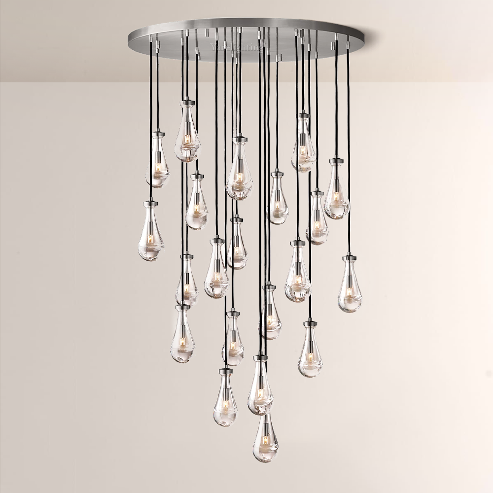 Raindrop Round Chandelier Light 47"