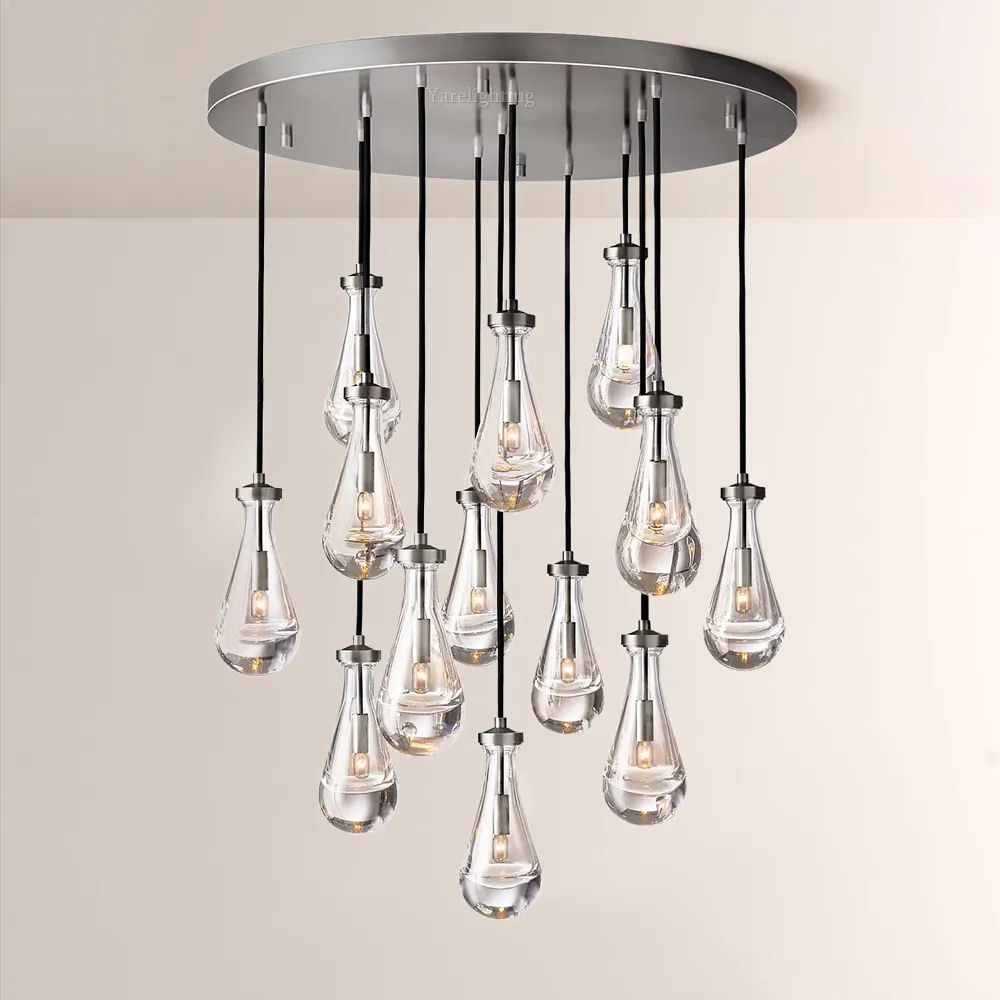 Raindrop Round Chandelier 36"