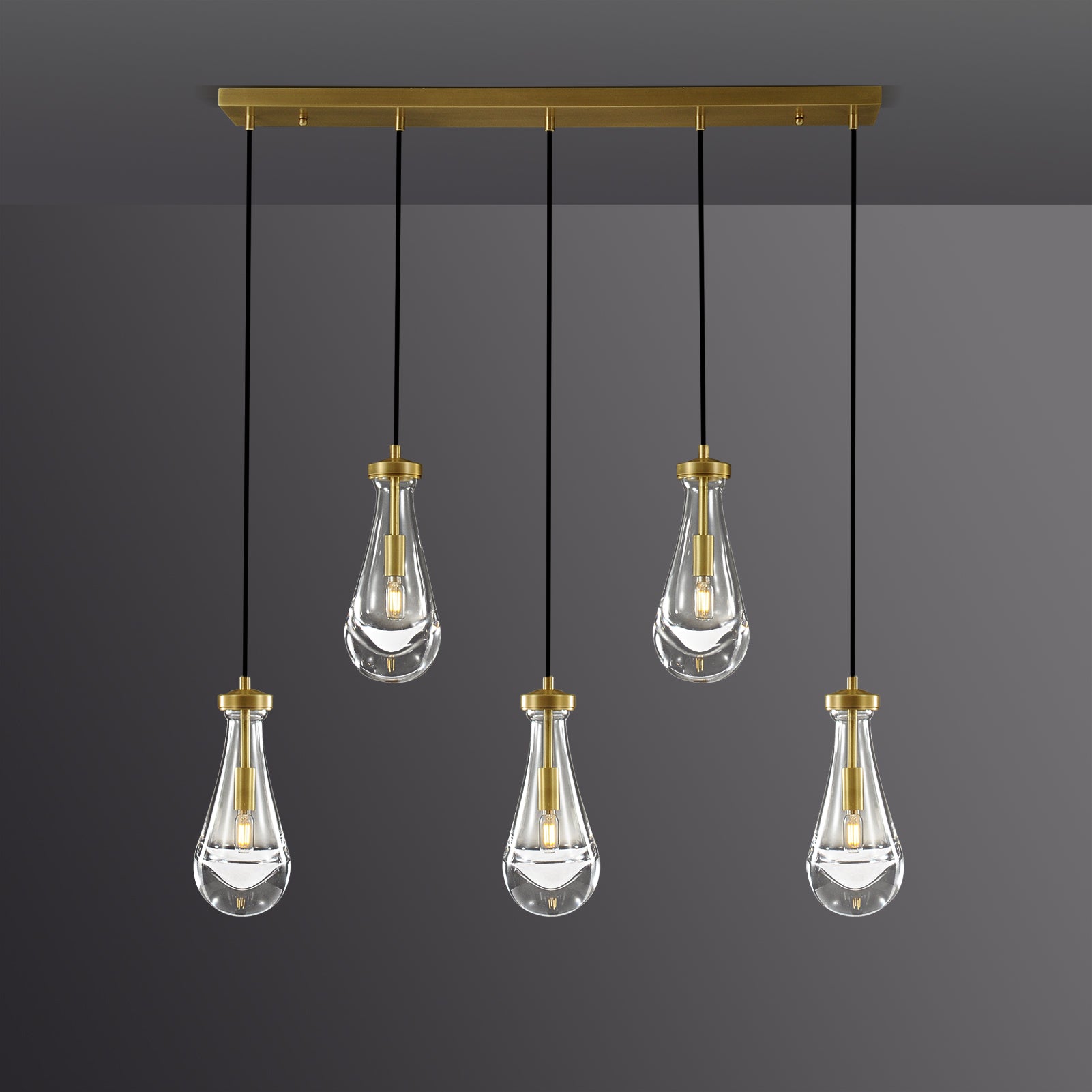 Raindrops  Rectangular Chandelier 36" cord