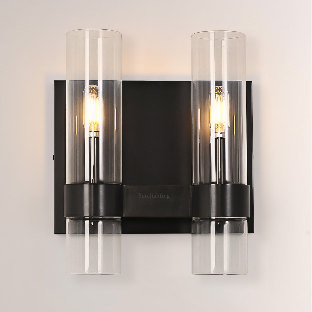 Olivia Art Blown Glass Double Wall Sconce 12"H,For Bathroom And Bedroom