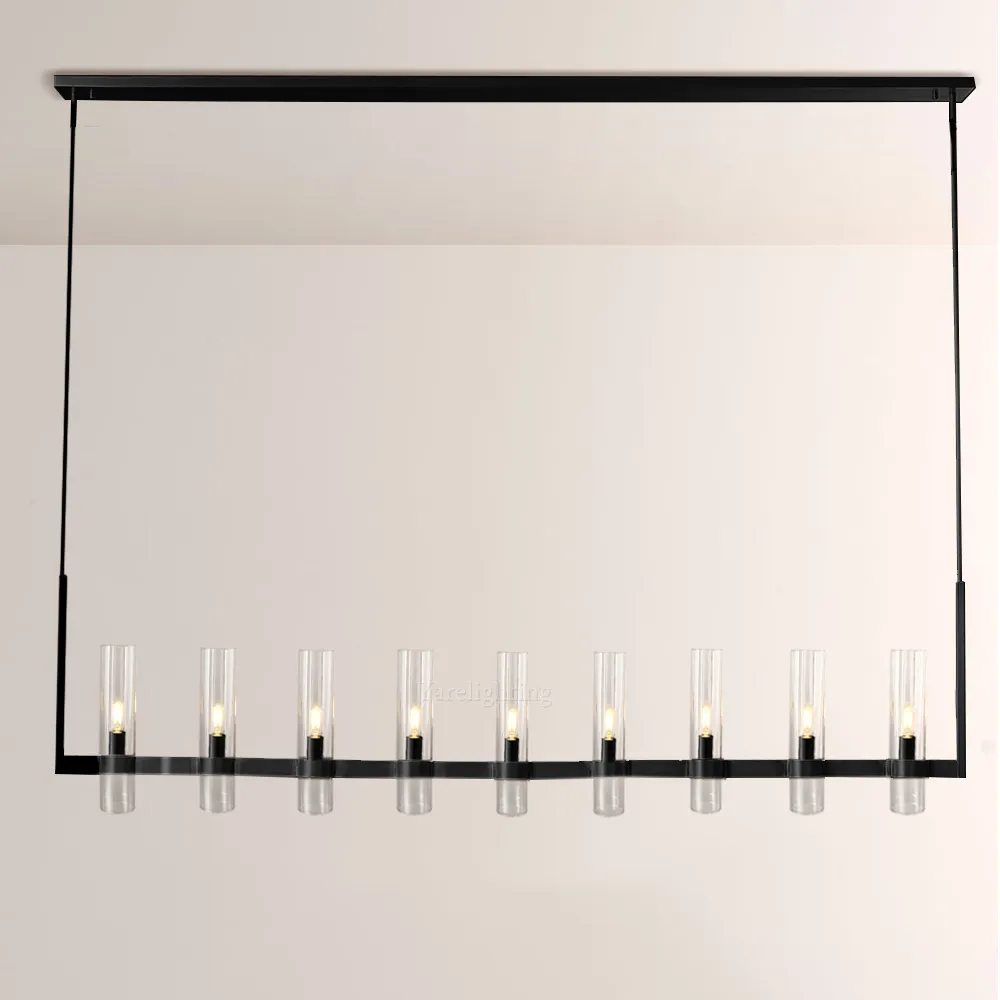 Olivia Linear Chandelier Art Blown Glass 71"