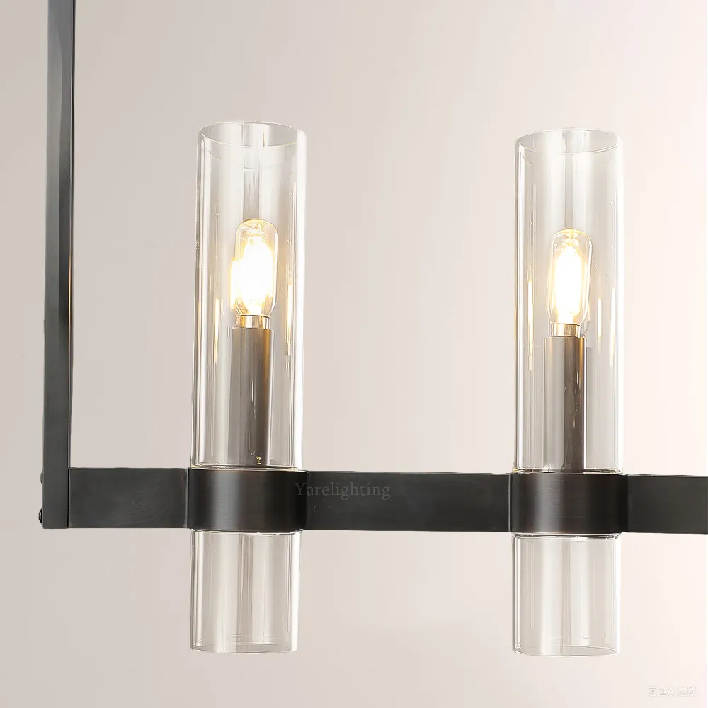 Olivia Linear Chandelier Art Blown Glass 71"