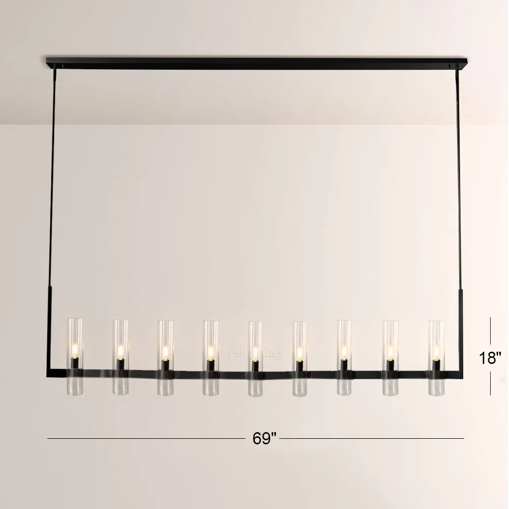 Olivia Linear Chandelier Art Blown Glass 71"