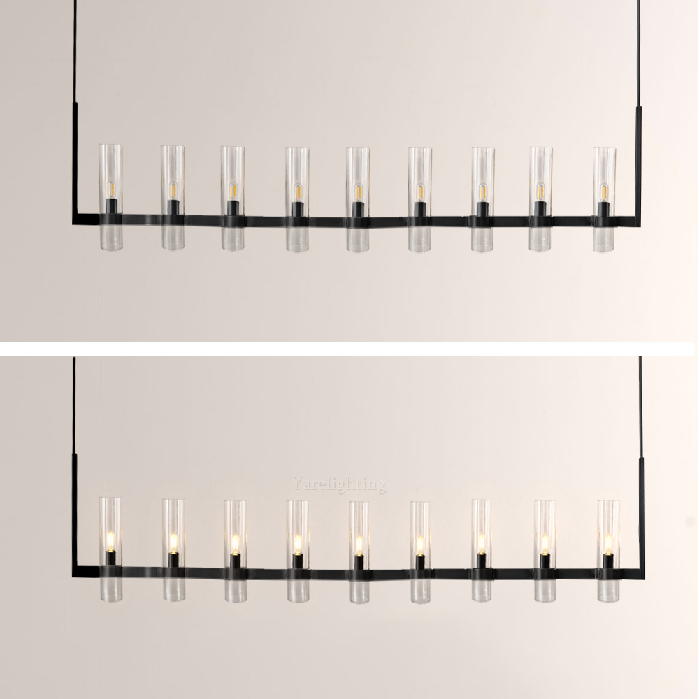 Olivia Linear Chandelier Art Blown Glass 71"