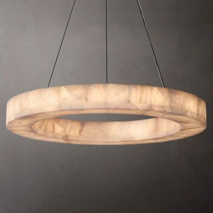 Riveage Calcite Round Chandelier 31"-60" | RH Yarelighting