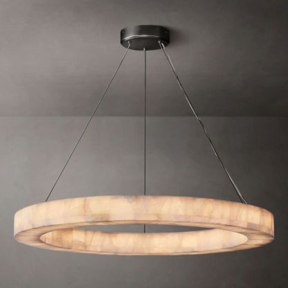 Riveage Calcite Round Chandelier 31"-60" | RH Yarelighting