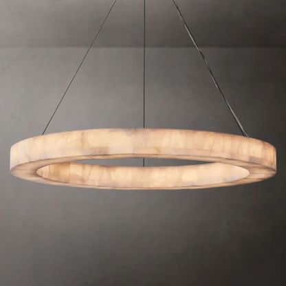 Riveage Calcite Round Chandelier 31"-60" | RH Yarelighting