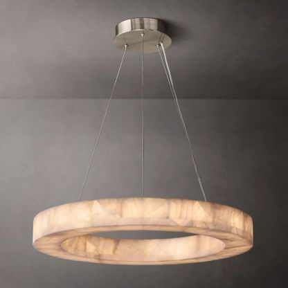 Riveage Calcite Round Chandelier 31"-60" | RH Yarelighting
