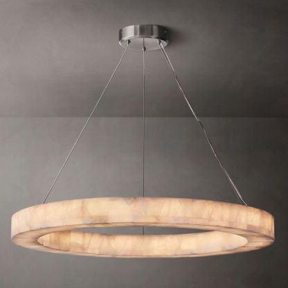 Riveage Calcite Round Chandelier 31"-60" | RH Yarelighting