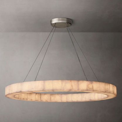 Riveage Calcite Round Chandelier 31"-60" | RH Yarelighting