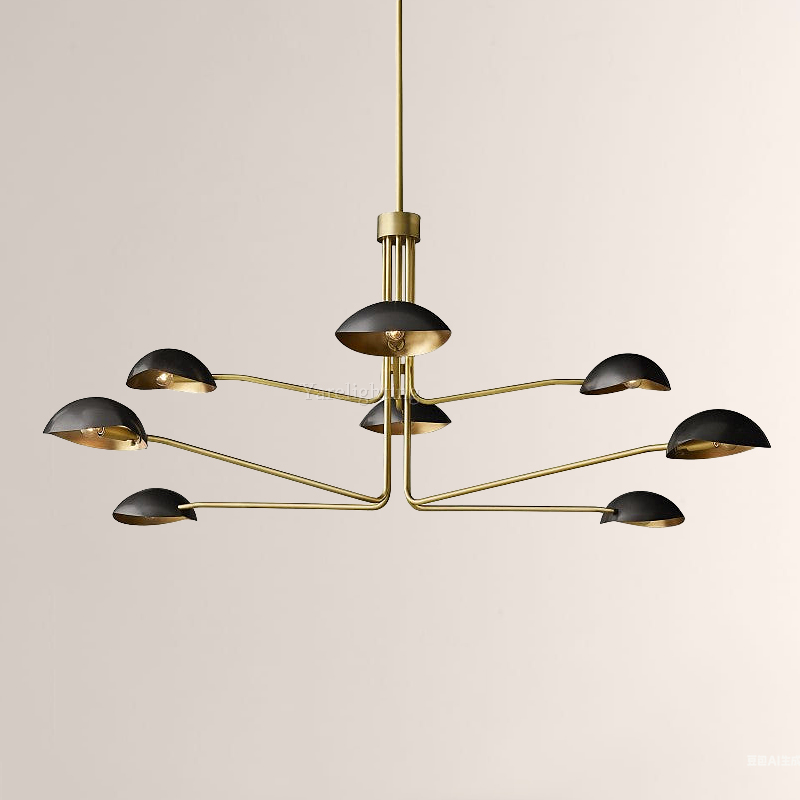 Convexo Round Brass Chandelier 72",black dining room light fixture