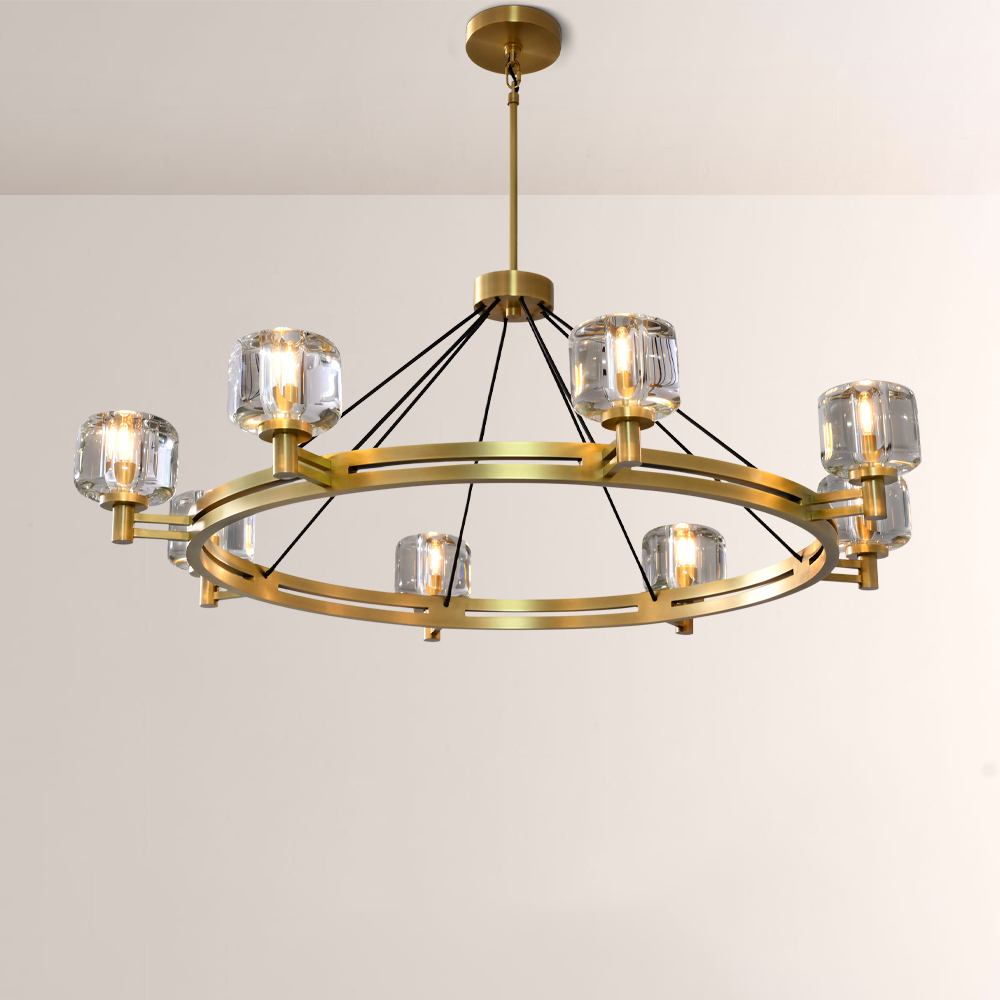 Kirsten Glass Round Chandelier  48"