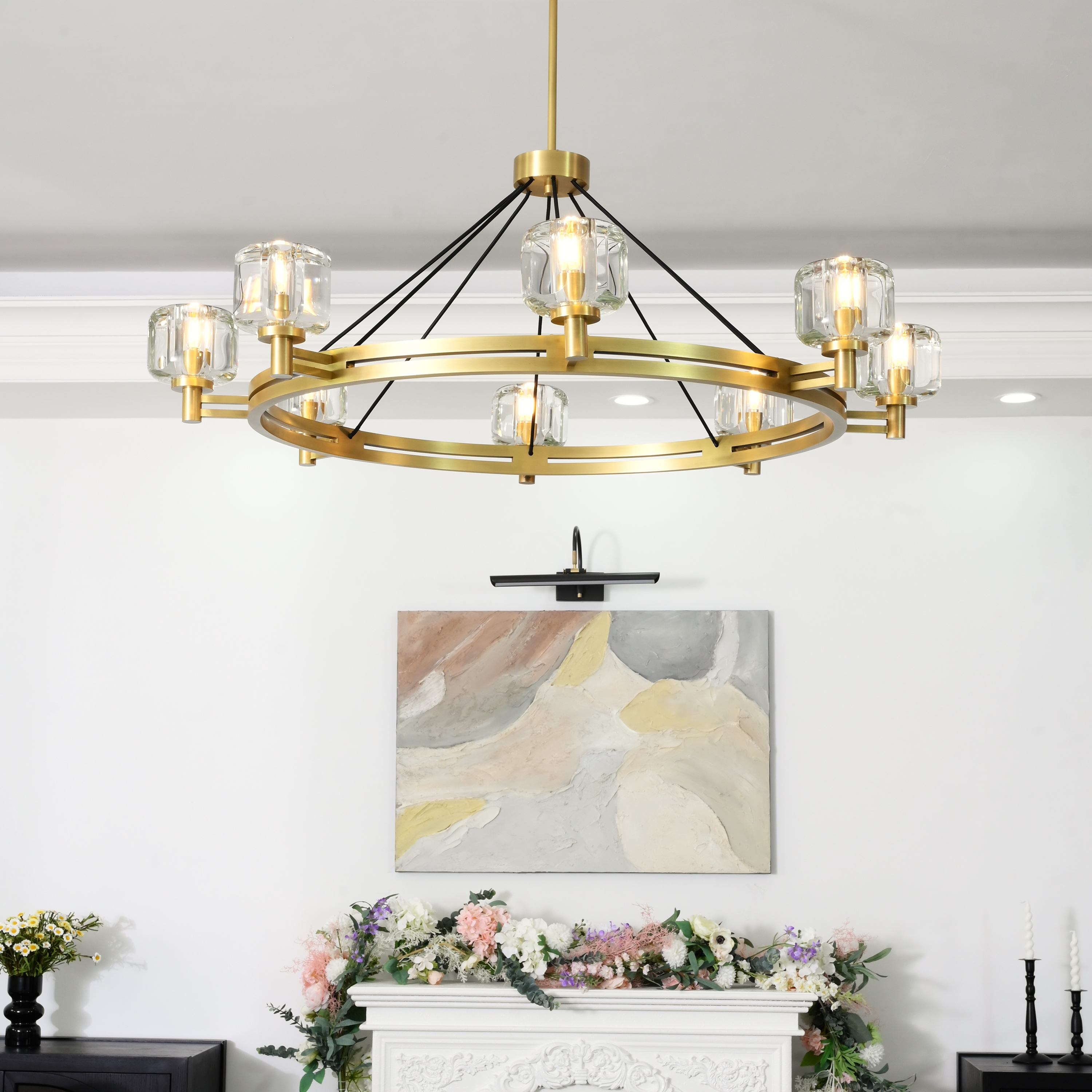 Kirsten Glass Round Chandelier 60"