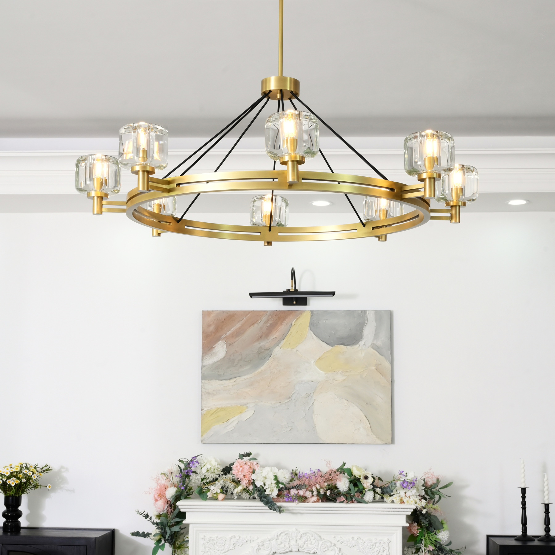 Kirsten Glass Round Chandelier 60"