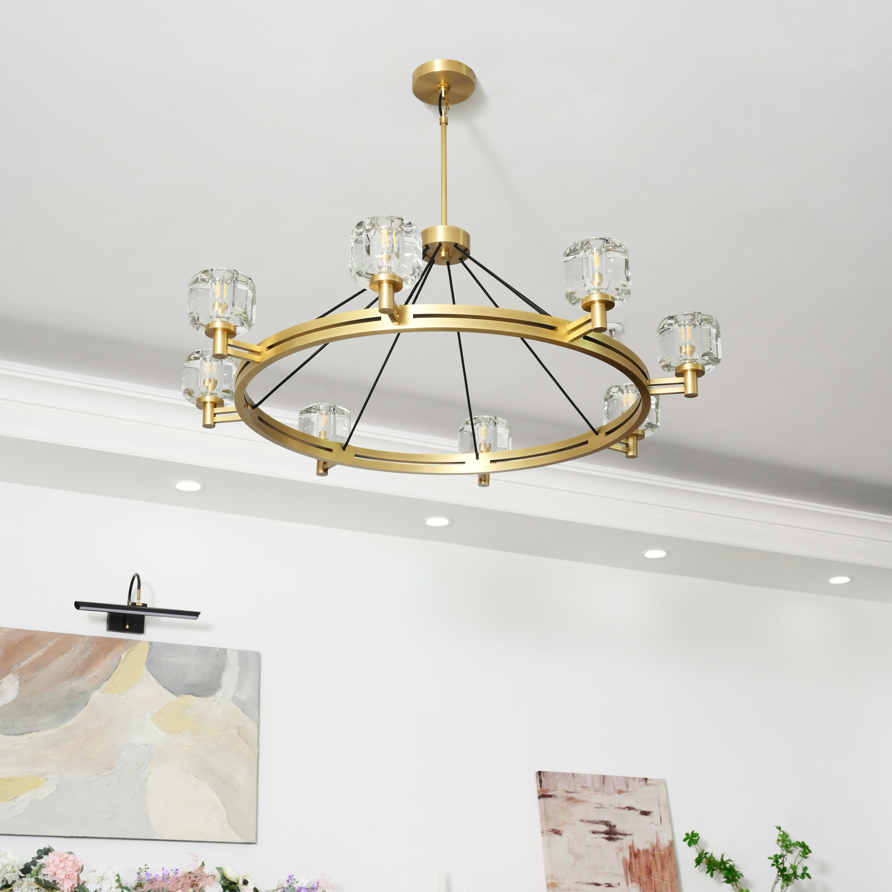 Kirsten Glass Round Chandelier  48"