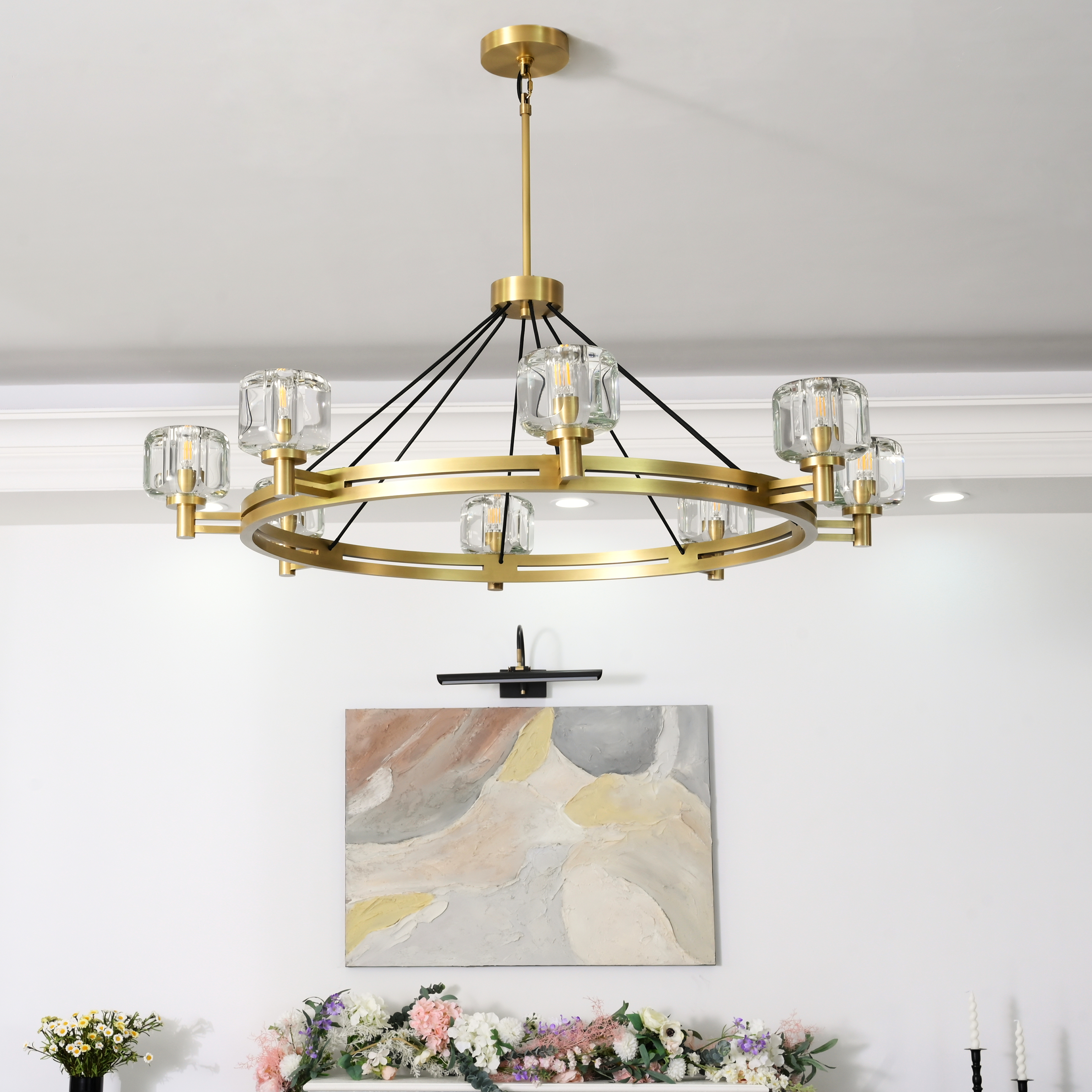 Kirsten Glass Round Chandelier 60"