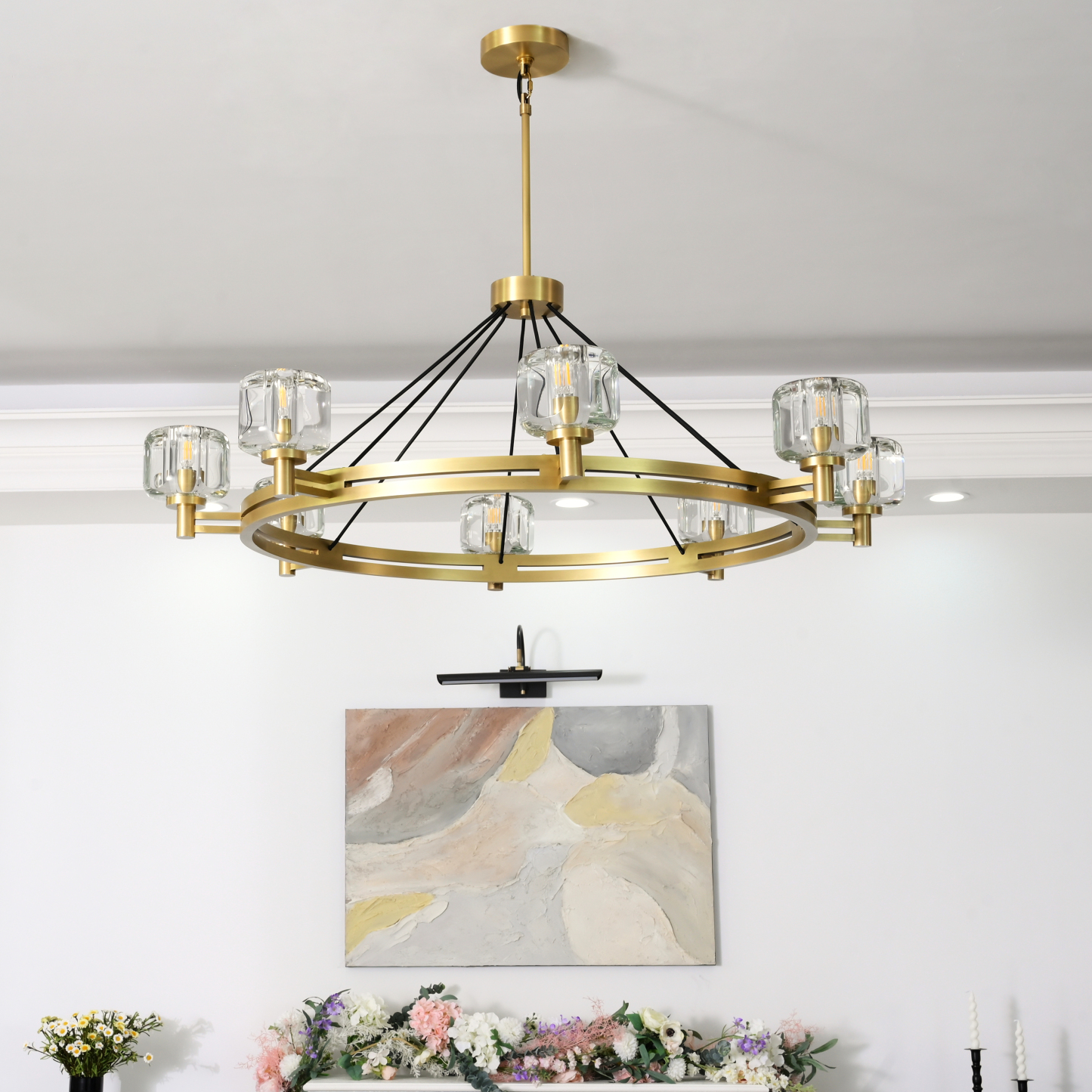 Kirsten Glass Round Chandelier 60"