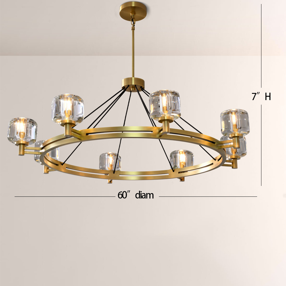 Kirsten Glass Round Chandelier 60"
