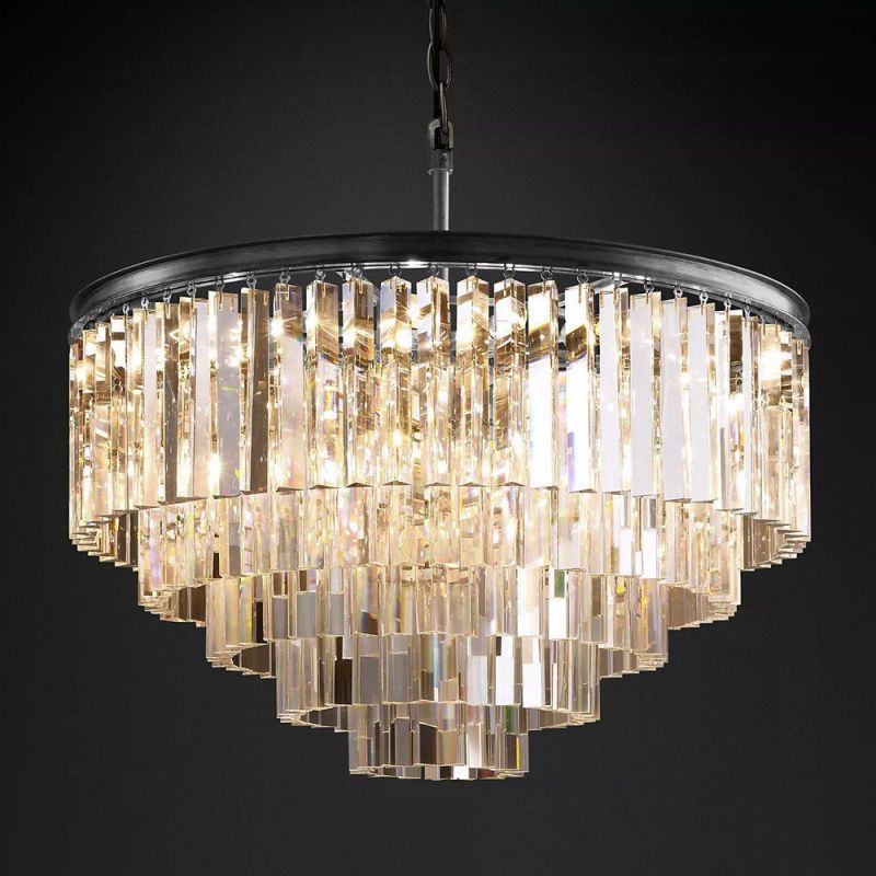 Kelly 5-Layer Crystal Round Chandelier 32"