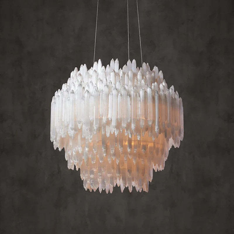 Selenite Crystal Round Pendant Chandelier,Emma Lighting,Living Room