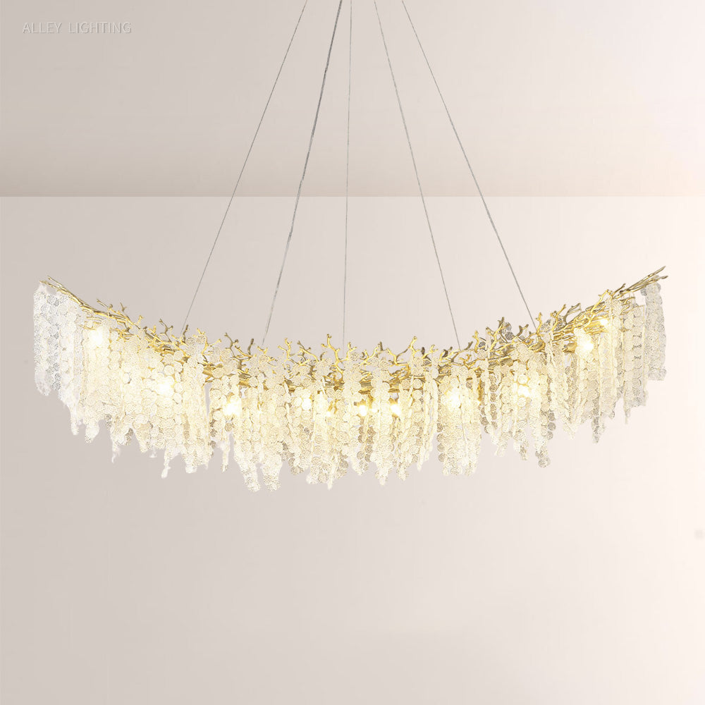 Shiro Noda Crystal Tree Branch Linear Chandelier 72,stairwell,luxury