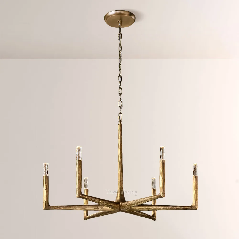 Avarit Forged Round Chandelier 36",RH THADDEUS CHANDELIER,Forged Brass