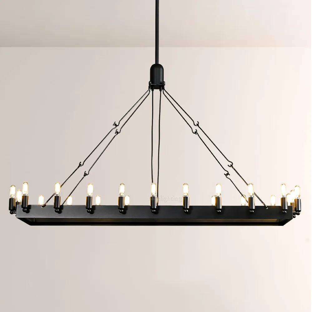 Camino Vintage Filament Rectangular Chandelier 52“