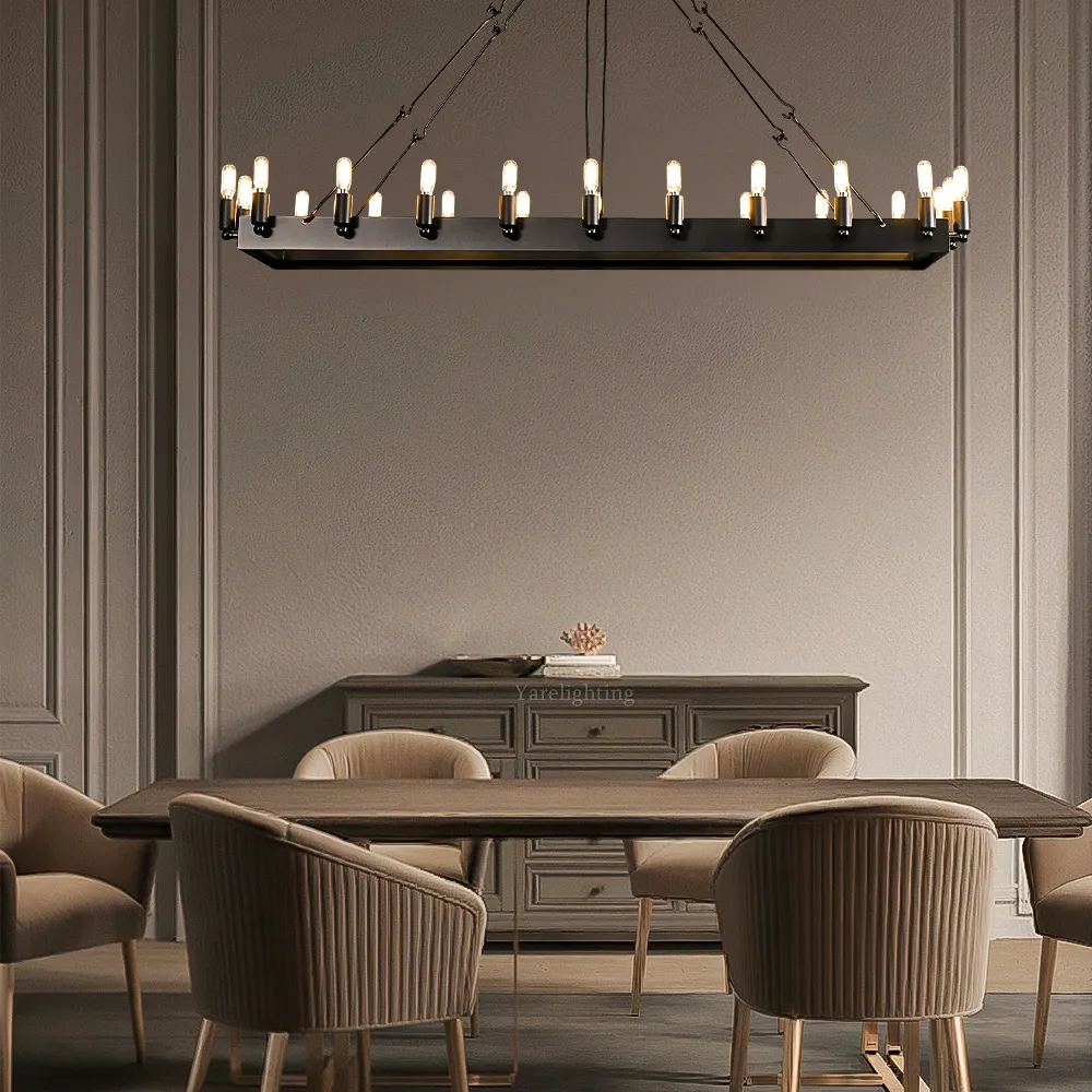 Camino Vintage Filament Rectangular Chandelier 52“