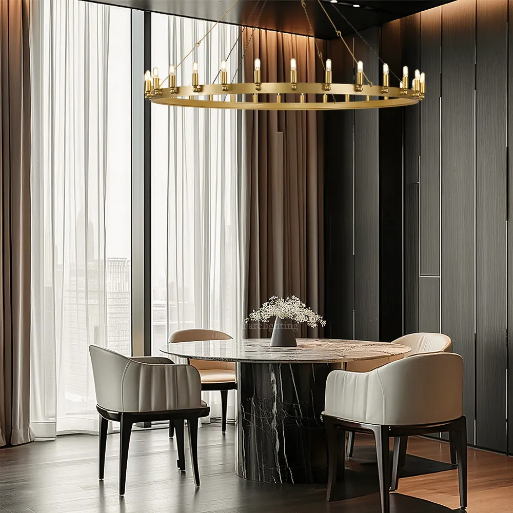 Camino Vintage Candelabra Round Chandelier 73"