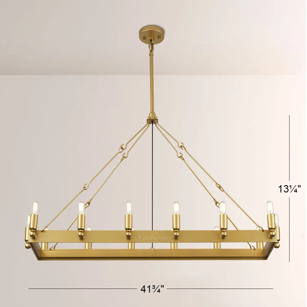 Camino Vintage Filament Rectangular Chandelier 41“