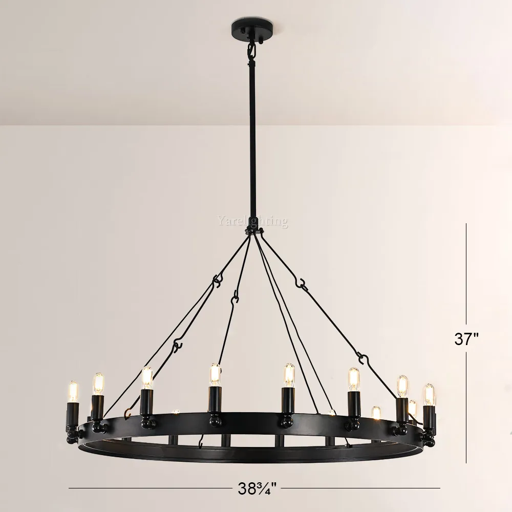Camino Vintage Filament Round Chandelier 38“