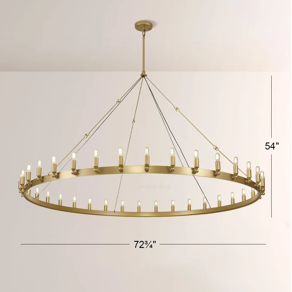 Camino Vintage Candelabra Round Chandelier 73"