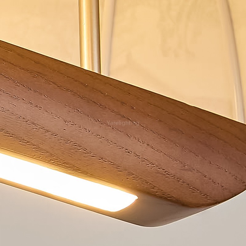  Wood Fabric Glow Round Chandelier 31.5"D