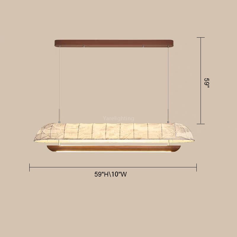  Wood Fabric Glow Round Chandelier 31.5"D